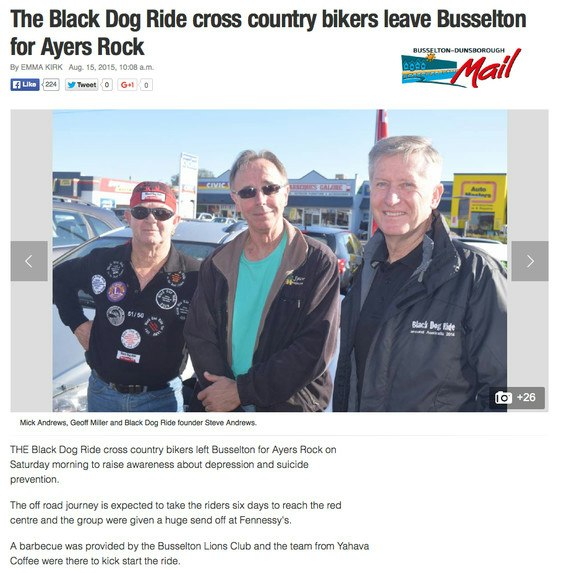 Black Dog Ride Red Centre 2015 Media - Busselton Launch of the Black Dog Ride to the Red Centre