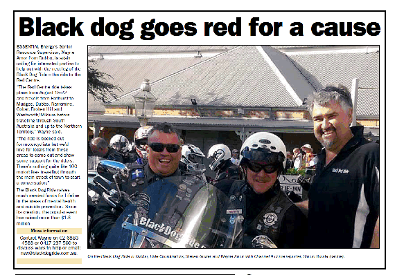 Black Dog Ride Red Centre 2015 Media Essential Energy June 2nd 2015