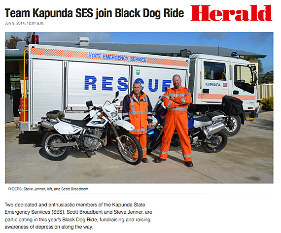 Black Dog Ride Around Australia Media - Team Kapunda SES join Black Dog Ride 