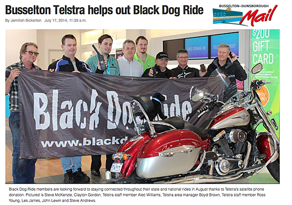 Black Dog Ride Around Australia Media - Busselton Telstra Helps Black Dog Ride