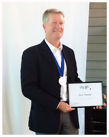 Steve Andrews with his Pride of Australia Certificate and Medal