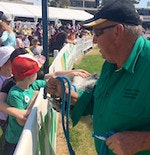 Peter Milton leads Winston in the Grand Parade