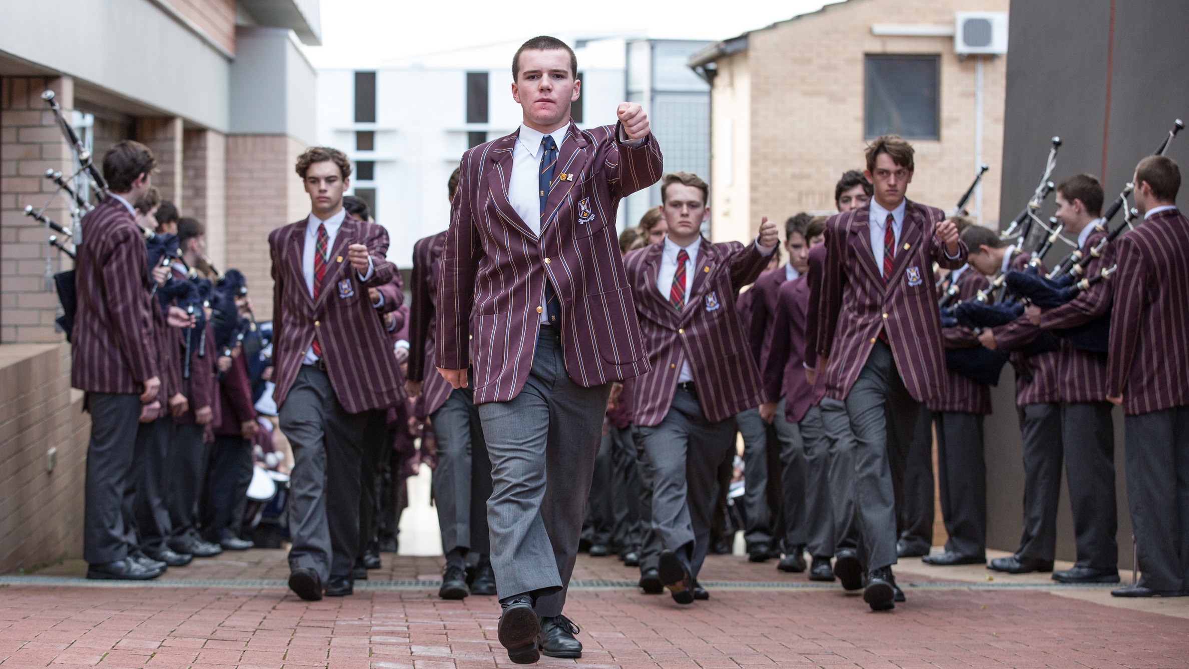 Year 12 marching